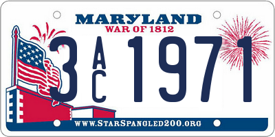 MD license plate 3AC1971