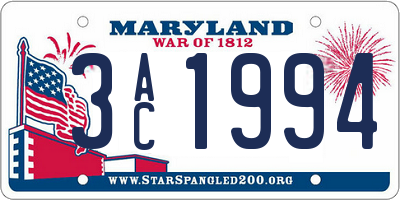 MD license plate 3AC1994