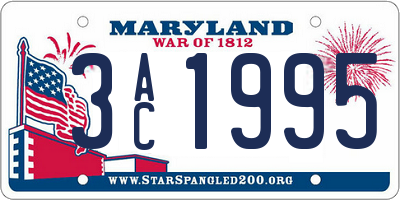 MD license plate 3AC1995