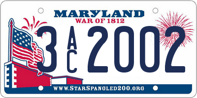MD license plate 3AC2002