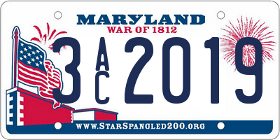 MD license plate 3AC2019