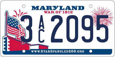 MD license plate 3AC2095