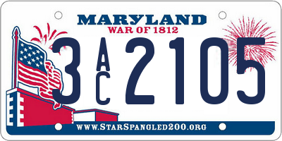 MD license plate 3AC2105