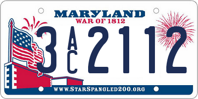 MD license plate 3AC2112