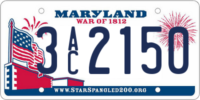 MD license plate 3AC2150