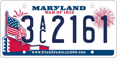 MD license plate 3AC2161