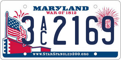 MD license plate 3AC2169