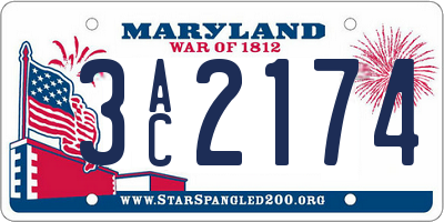 MD license plate 3AC2174