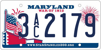 MD license plate 3AC2179