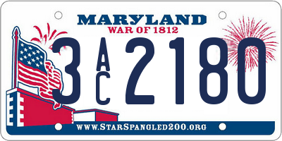 MD license plate 3AC2180