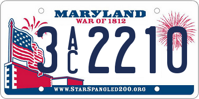 MD license plate 3AC2210