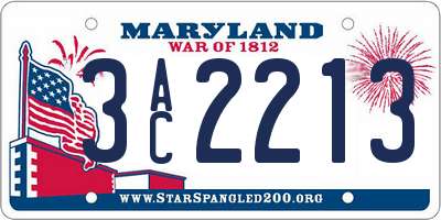 MD license plate 3AC2213