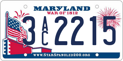 MD license plate 3AC2215