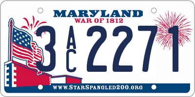 MD license plate 3AC2271