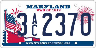 MD license plate 3AC2370