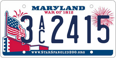 MD license plate 3AC2415
