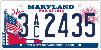 MD license plate 3AC2435