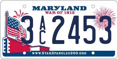 MD license plate 3AC2453