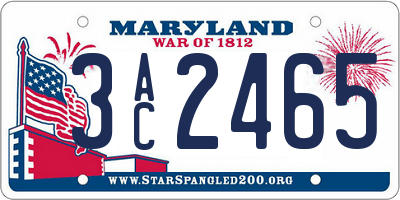 MD license plate 3AC2465