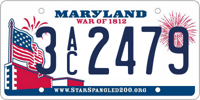 MD license plate 3AC2479