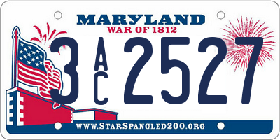 MD license plate 3AC2527