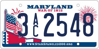 MD license plate 3AC2548
