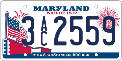 MD license plate 3AC2559