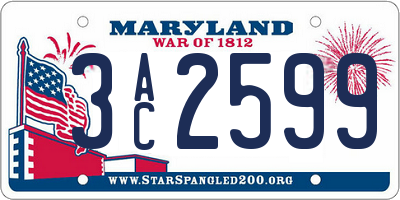 MD license plate 3AC2599