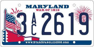 MD license plate 3AC2619