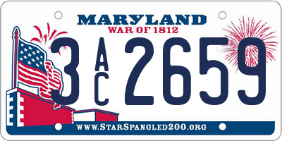 MD license plate 3AC2659