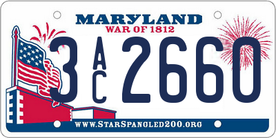 MD license plate 3AC2660