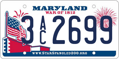 MD license plate 3AC2699