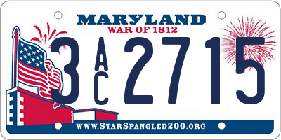 MD license plate 3AC2715