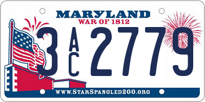 MD license plate 3AC2779