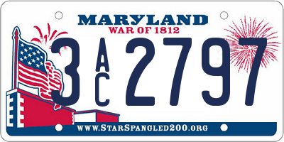 MD license plate 3AC2797