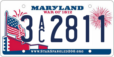 MD license plate 3AC2811