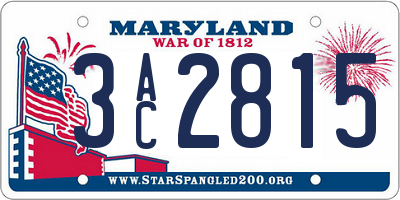 MD license plate 3AC2815