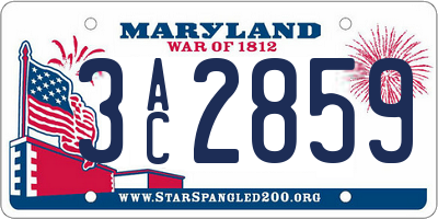 MD license plate 3AC2859