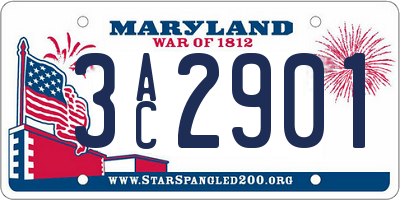 MD license plate 3AC2901