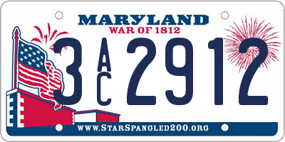 MD license plate 3AC2912