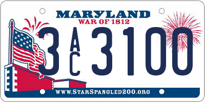 MD license plate 3AC3100