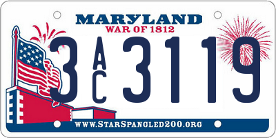 MD license plate 3AC3119