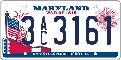 MD license plate 3AC3161