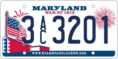 MD license plate 3AC3201