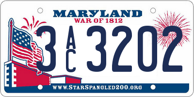 MD license plate 3AC3202