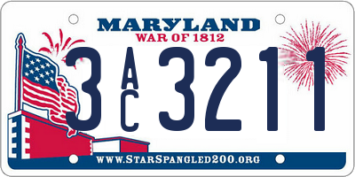 MD license plate 3AC3211