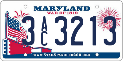 MD license plate 3AC3213