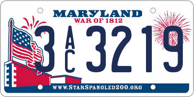 MD license plate 3AC3219