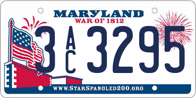 MD license plate 3AC3295