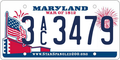 MD license plate 3AC3479